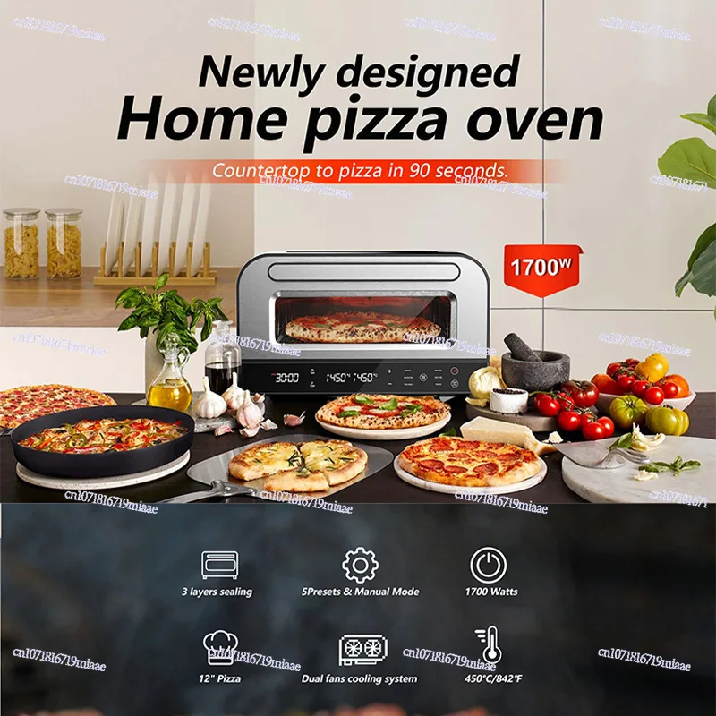 Multifunktionaler Haushalts-Elektroofen, 1700 W, automatischer Elektroofen mit hoher Leistung und großer Kapazität