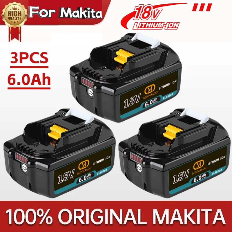 

NEW For Makita Battery 18v 5000/6000mAh BL1830 BL1860 BL1850B BL1850 battery⚡ & charger 18v Replacement Power Tool Batteries