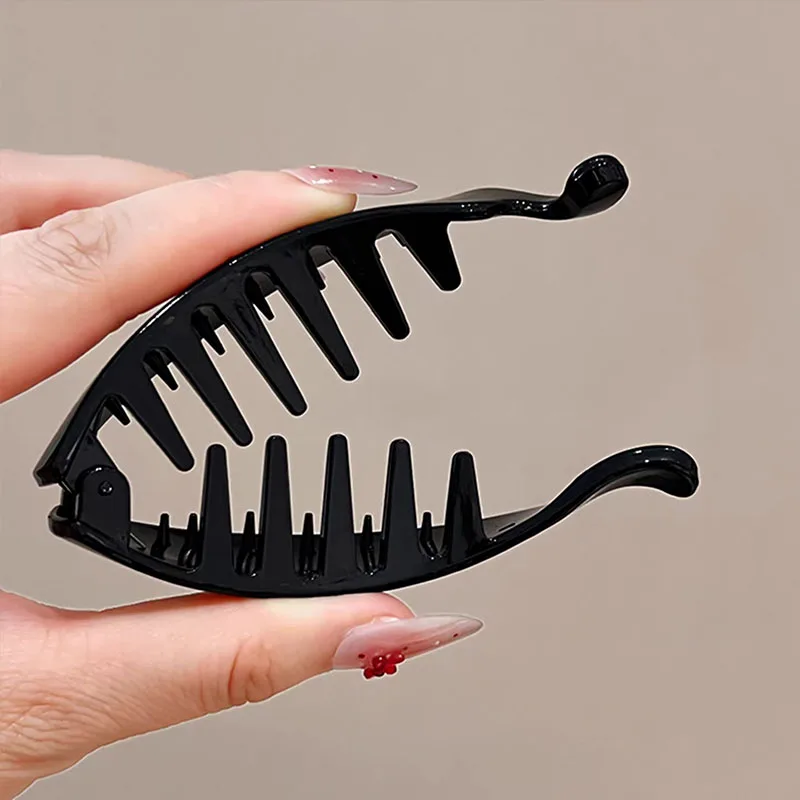 3 Stück/Set Elegante, solide gedrehte Haarspangen für Damen und Mädchen, Pferdeschwanzhalter, süße Bananen-Haarspangen, modische Haaraccessoires – Detail 4