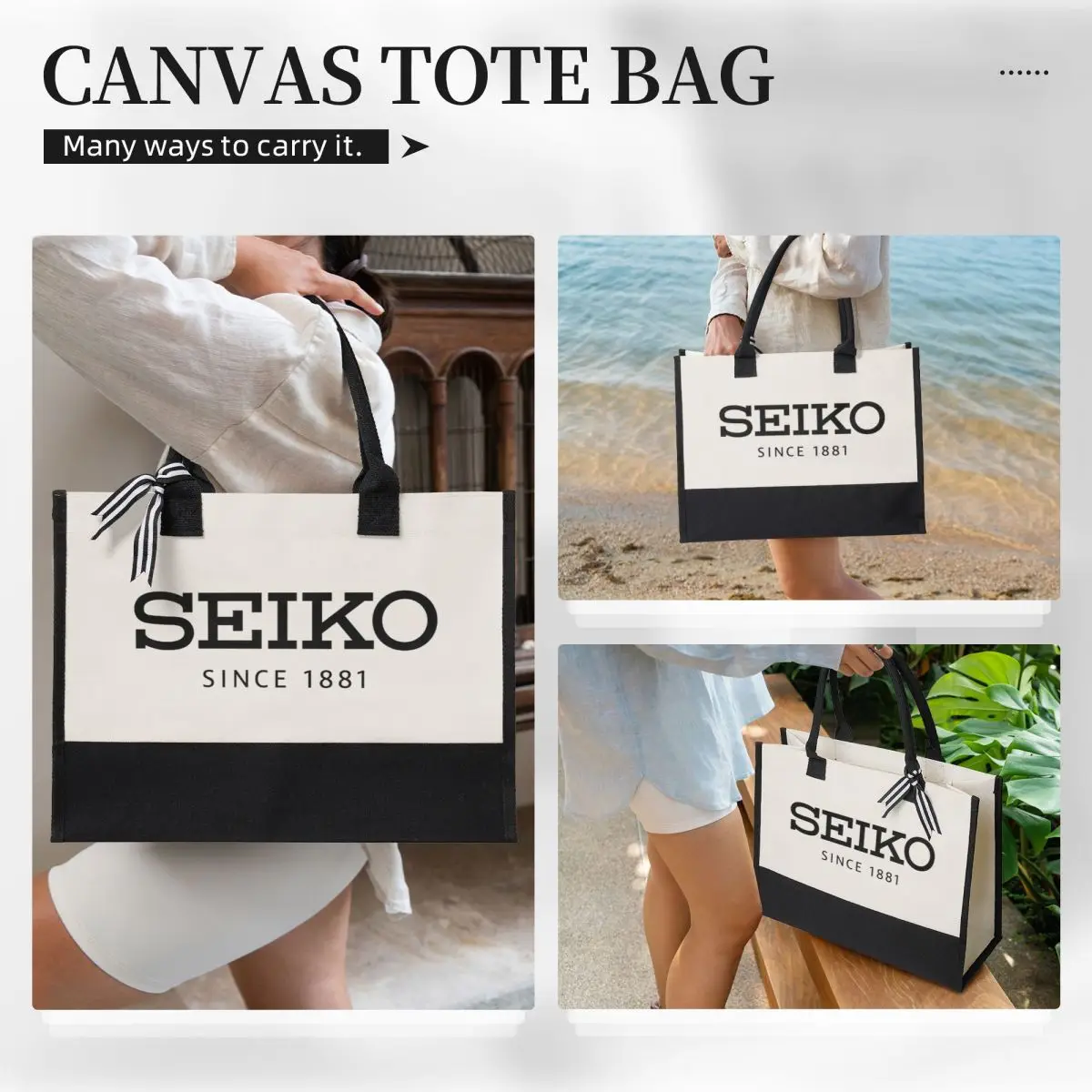 Seiko 1881 Canvas-Tasche, Einkaufstasche, Hochzeitsdekoration, Reise-Hochzeitstasche, bestes Hochzeitsgeschenk