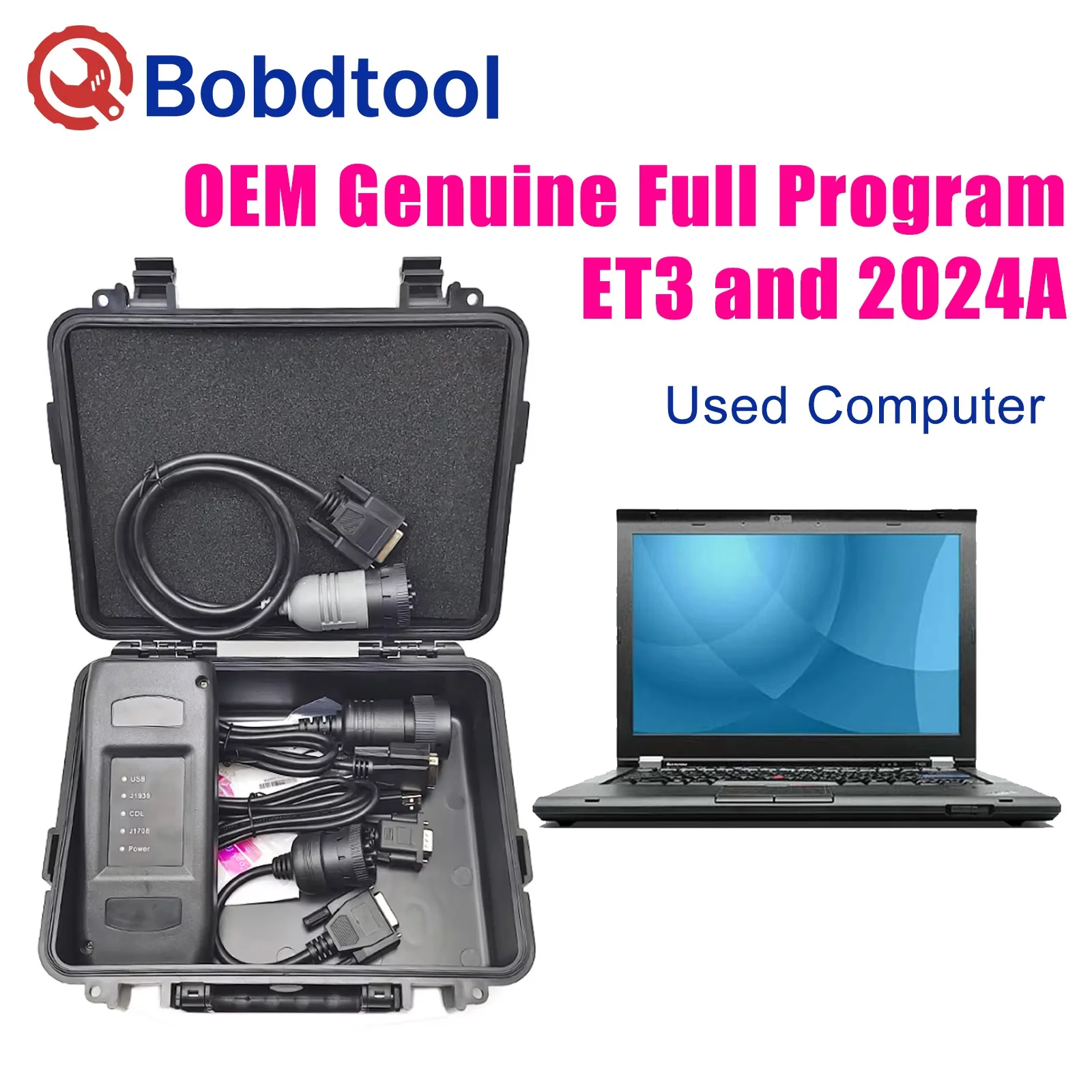 Uesd laptop with 2025A software and Best Quality 2025A 2019C CAT Cat ET 3Diagnostic Adapter IV CAT ET Diagnostic Tool