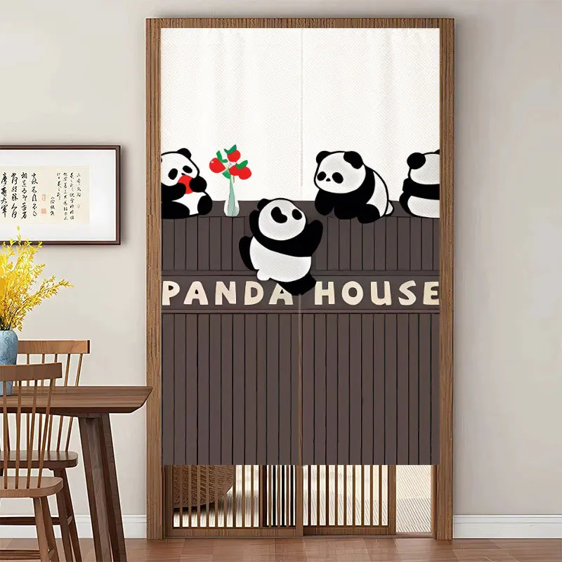 ستارة تقسيم الحمام والمطبخ وغرفة النوم بنمط الرسوم المتحركة اللطيفة الطازجة ستارة شبه مرفقة من قماش الكتان بدون حفر #4