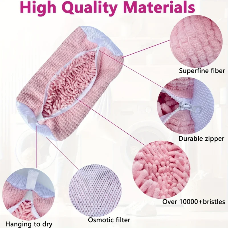 All-Purpose Machine Wash Shoe Bag with 360 °   Soft Brush Cleaning, Laundry Bags image 5
