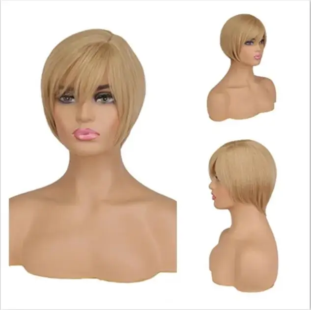 Peruca marrom escura com Franja para mulheres, cabelo natural sintético, resistente ao calor, uso diário, cosplay