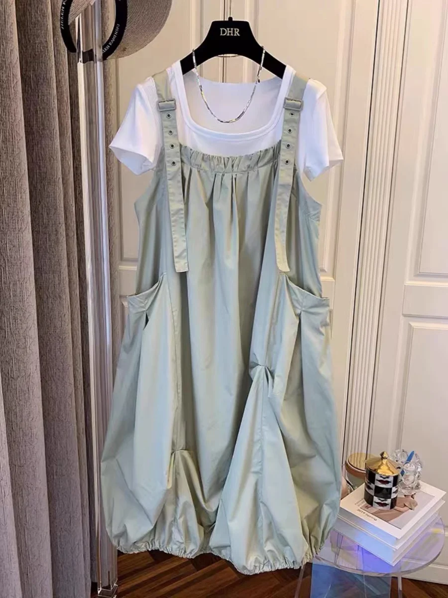 

Slimming Summer Outfit round Ne Loose Fit Thin Material Women's Set Casual Top with orts Small Size Friendly Faion