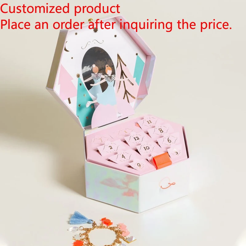 

2025Christmas Countdown Packaging Empty Ramadan Box 12 Day Jewellery Charm Bracelet Advent Calendar