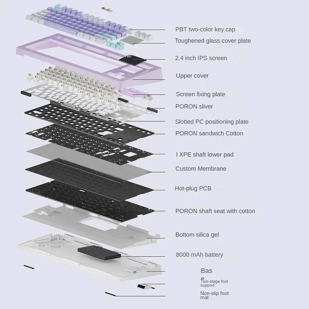 SP STAR D82 PRO Mechanical Keyboard Wireless Three Mode Display Screen Gaming Keyboard Gasket Hot Swap RGB PC Accessories Gift