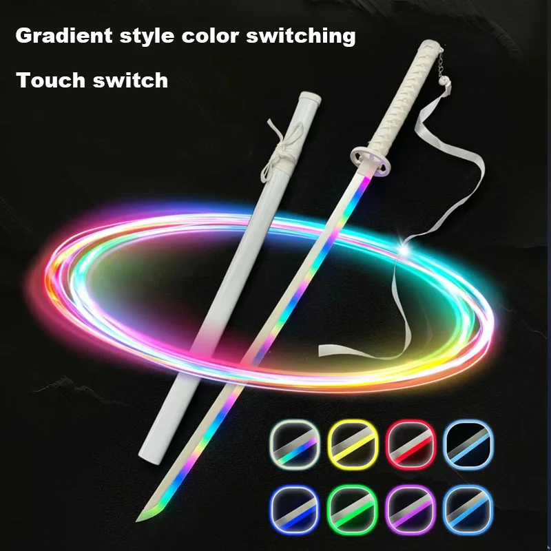Gradiënt Lightsaber BLEACH Katana Sode no Shirayuki Anime Cosplay Props Acht kleuren om vrij te schakelen met riem en zwaardstandaard