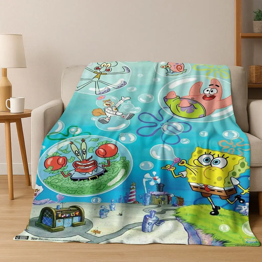 الكرتون S-سبونجبوب سكوير باتريك ستار الفانيلا بطانية لينة رمي بطانية للسرير غرفة نوم غرفة المعيشة السفر نزهة هدية #3