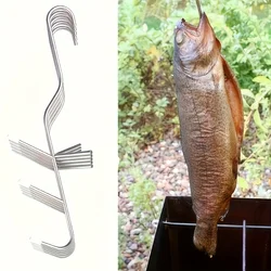 1/2 fish hook butcher hook butcher hook, stainless steel hook, food hook - used for hot and cold smoking, for smoking fish and