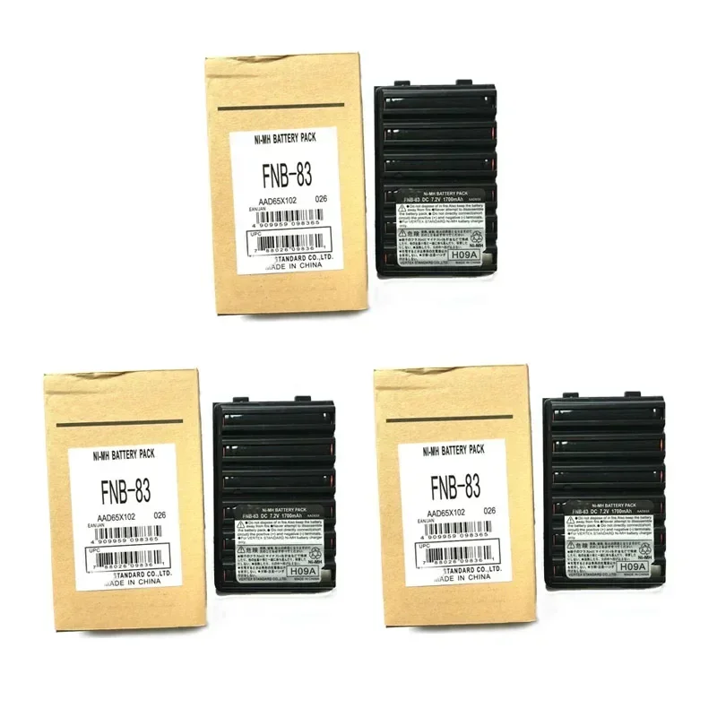 Lot 3PCS FNB-83 1700mAh Ni-MH Battery for Yaesu FT-270R FT-60R Vertex VX-160 VX-168 VX-180 VX-210 VXA-220 VX-414 VX-417 HX-370S