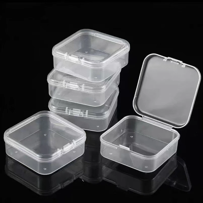 5/10pcs Mini Storage Box Transparent Square Plastic Box Earrings Jewelry Packaging Storage Small Square Box Jewelry Organizer