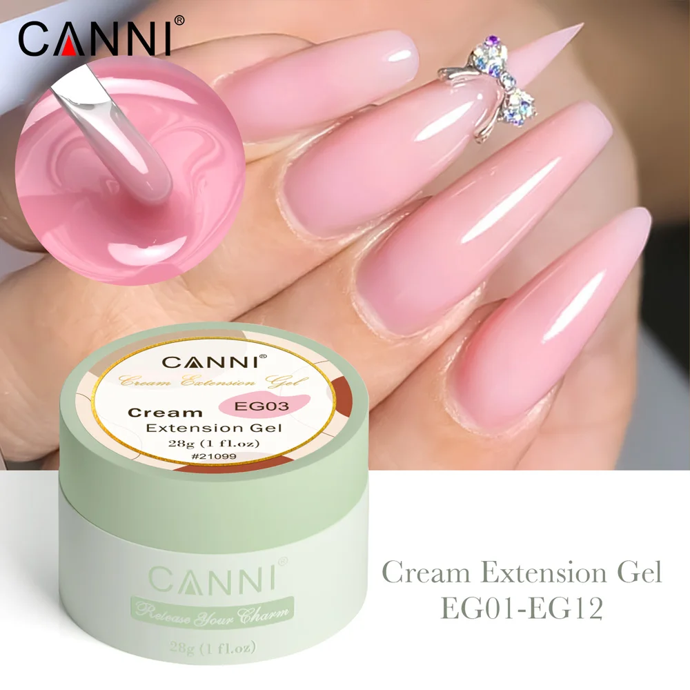 28 g Canni Creamy Extention Builder Nagelgel, selbstnivellierend, kein Brennen, Soak Off UV Construction Semi Permanent Nail Gel Polish – Detail 1