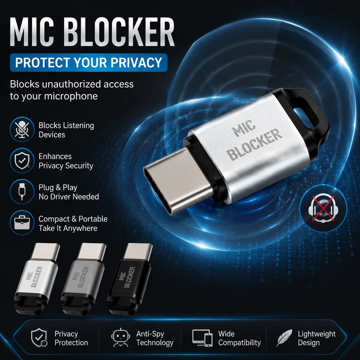 Microphone Lock USB C MIC Blockers Wide Compatibility Reliability Protections for Privacy Keep Your Conversation Secure