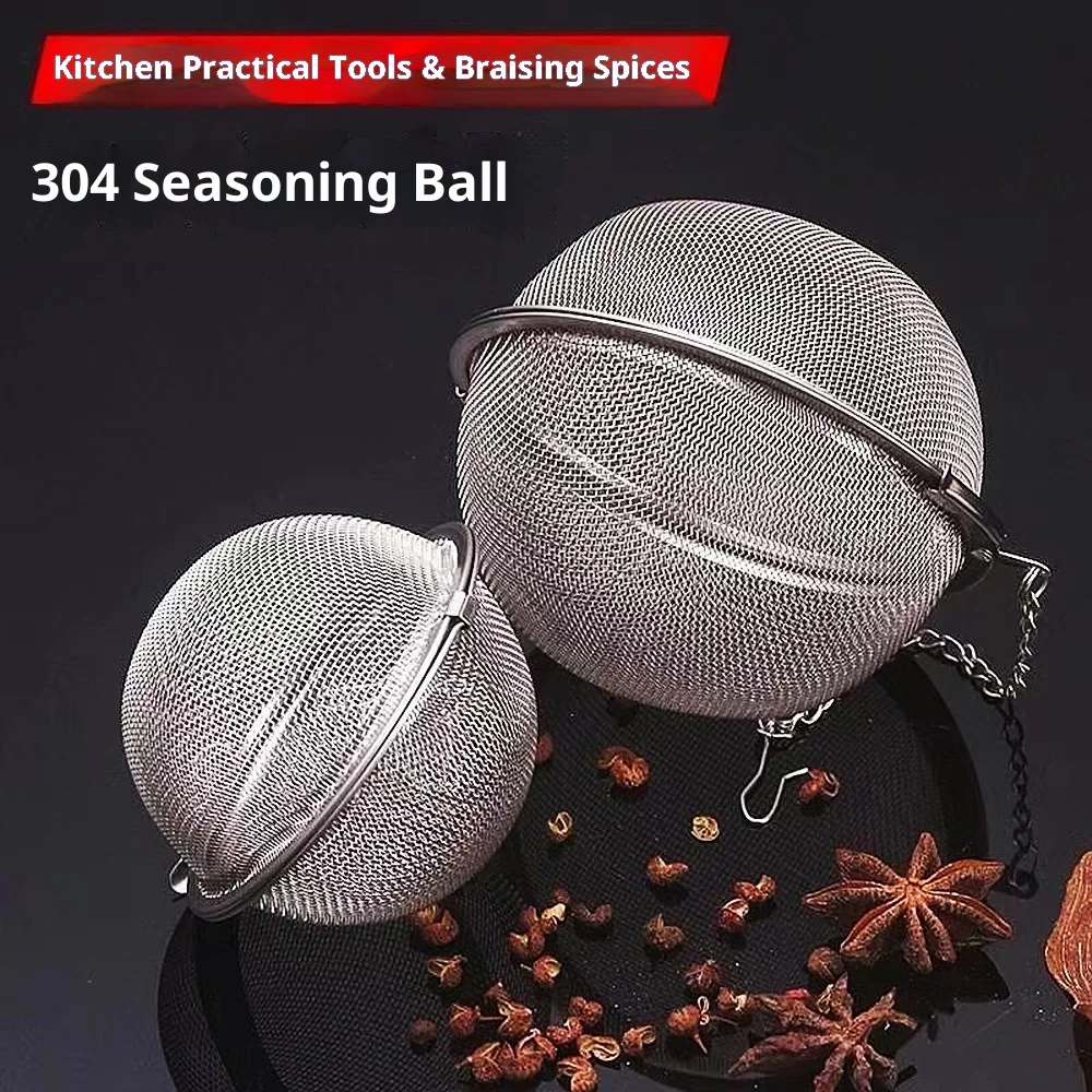 

Stainless Steel Seasoning Ball for Home Tea Brewing Soup Making Meat Stew Hot Pot Filtering Net Household Kitchen Tool