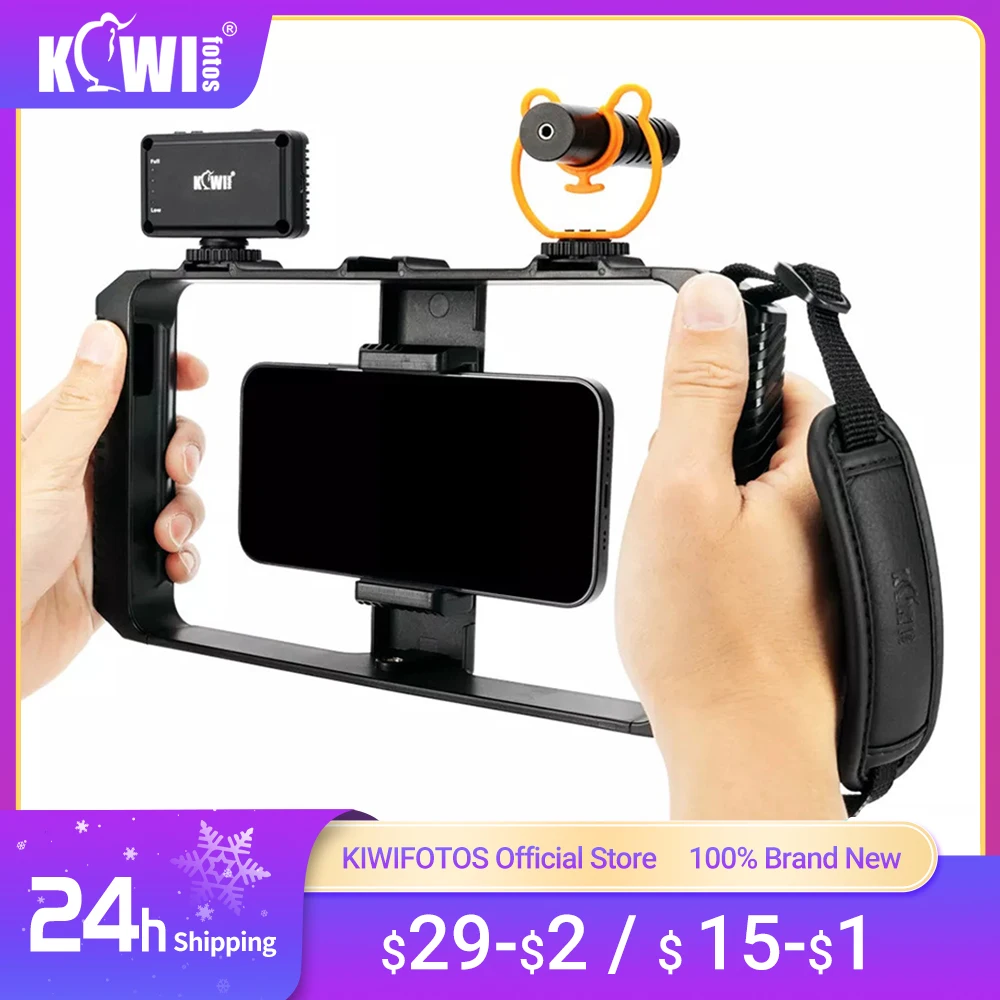 Handy käfig Handgriff Vlog Shooting Mobile Film making Fall Telefon Video Stabilisator Handheld Stativ halterung Smartphone Video Rig