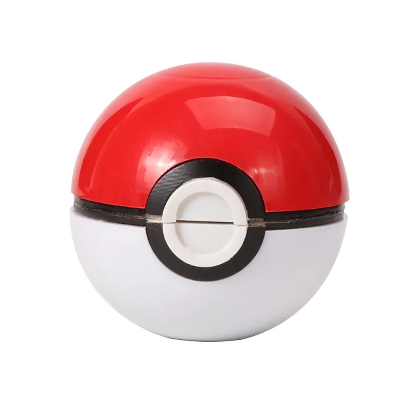 Penggiling Model Bola Pokémo Anime 55mm, Penggiling Herbal Bola Poké, Logam Zinc Alloy Plastik, Penggiling Logam 3 Bagian, Aksesoris Merokok