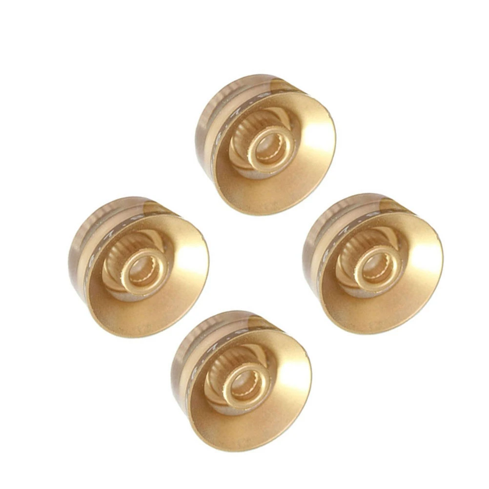 

4 PCS/ Set Round Guitar Knobs Volume Tone Control Knobs Rotary Knobs for Style Electric Guitar Parts Replacement (Golden)