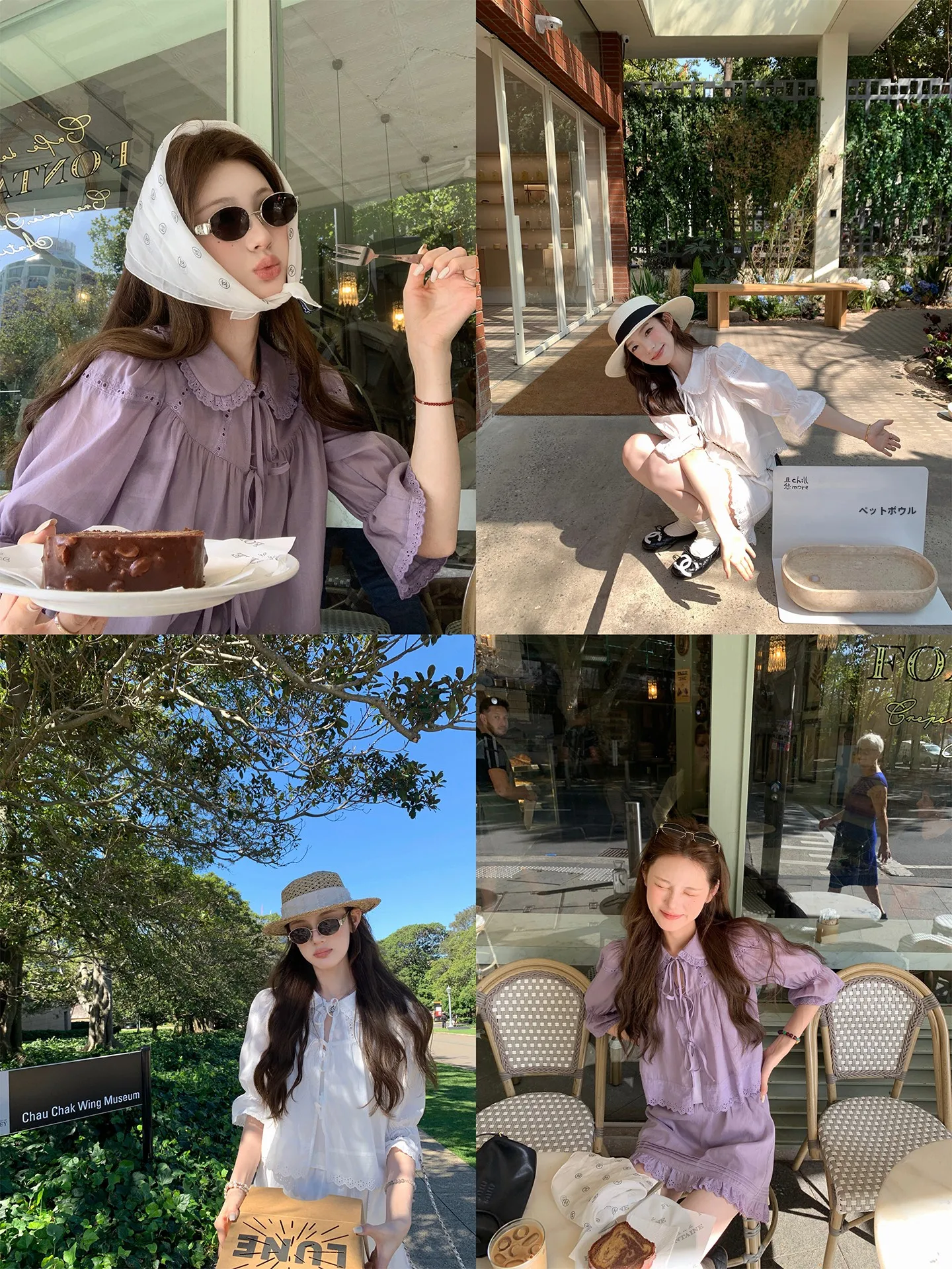 

Aaaaxbbb Sulie Spring Linen Hollow Doll Collar Shirt Design Sense Lace Short Skirt Two Piece Set Women Fashion Casual Date
