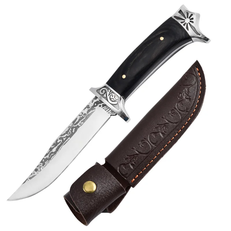 Handmade Fixed Blade Knife with Leather Sheath