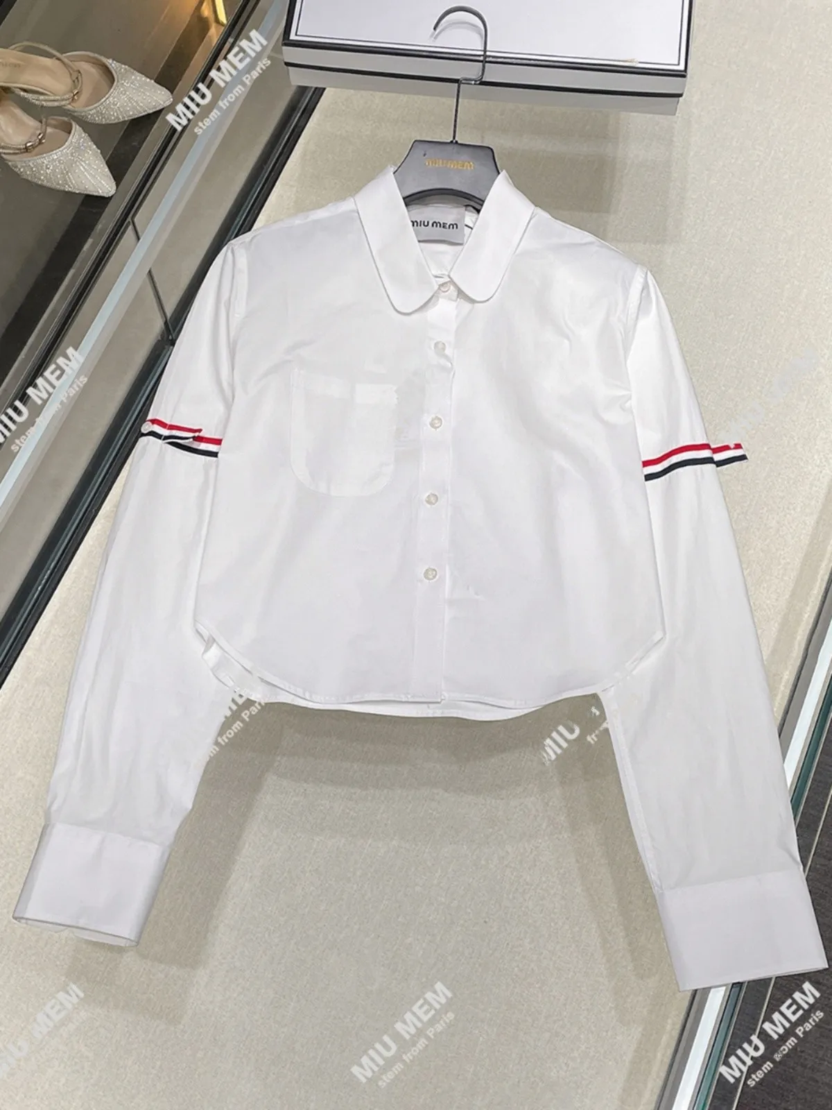 

High-End Winter Striped Belted irt Women's Faion College Sle Top Quali Material Straight Cut Long Sve Busin Com...