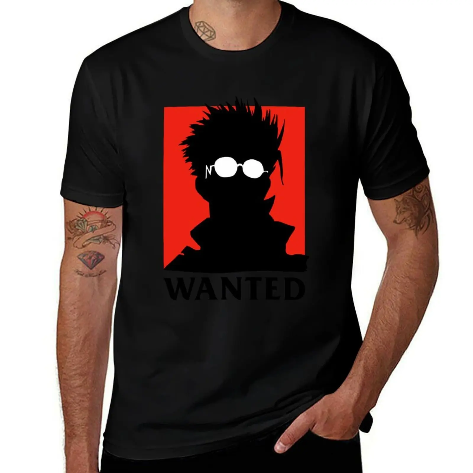 

vash the stampede silhoutte wanted T-Shirt blanks Funny t-shirt T-shirts man plus size men clothing