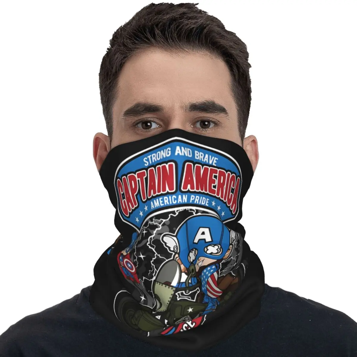 Captain America Shield Bearer Balaclava Riding Fishing Bicycle Mask Anti-UV Soft Motorcycle Face Cover Summer Trendy Scarves