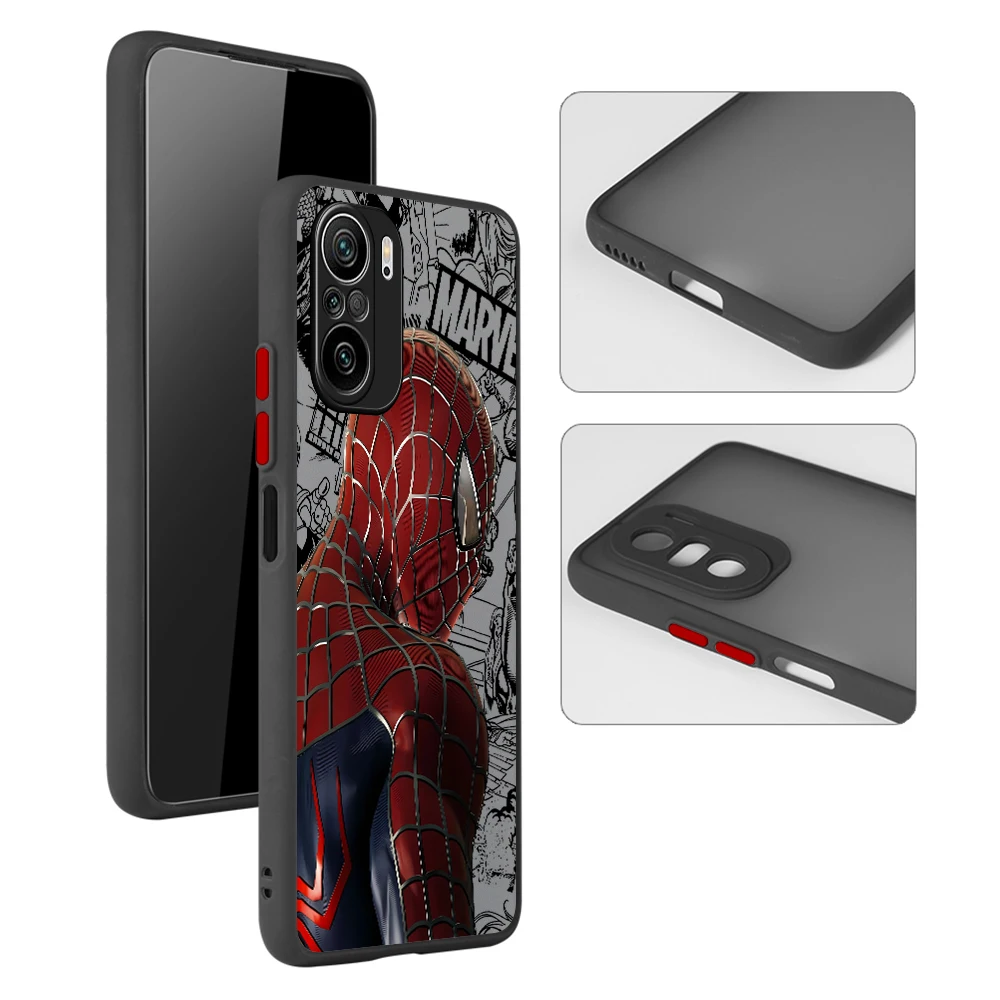 Marvel Spider-Man Venom Matte Cover Case for Xiaomi Redmi 9 K40 Pro 10C 10A 9A 9T A2 10 12 5G A1 Plus 12C 9C Luxury TPU Back