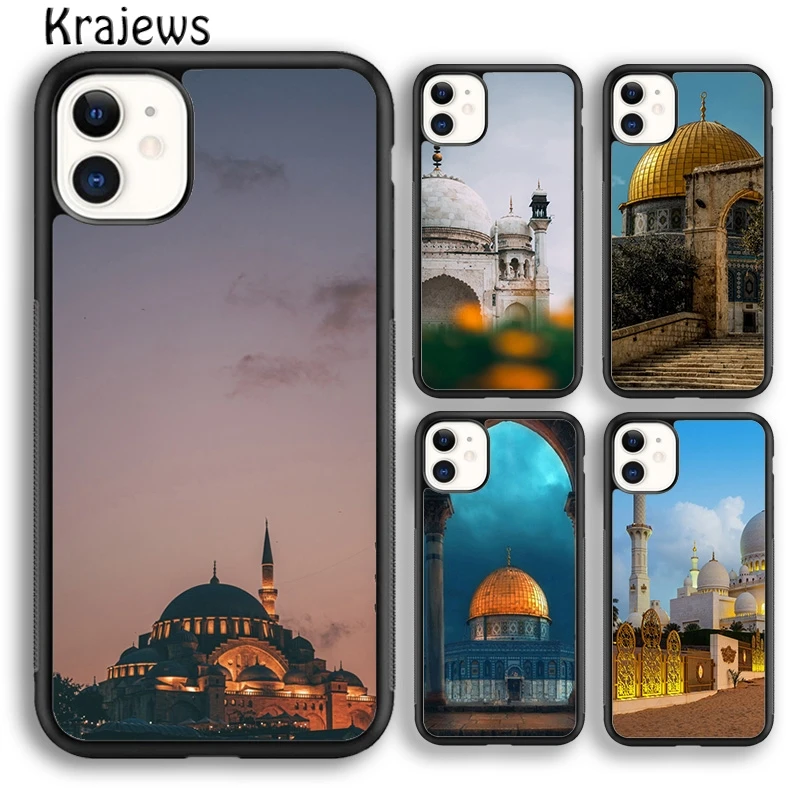 Krajews Muslim Mosque Phone Case Cover For iPhone 16 15 14 plus XS XR 11 12 mini 13 pro max coque Shell Fundas