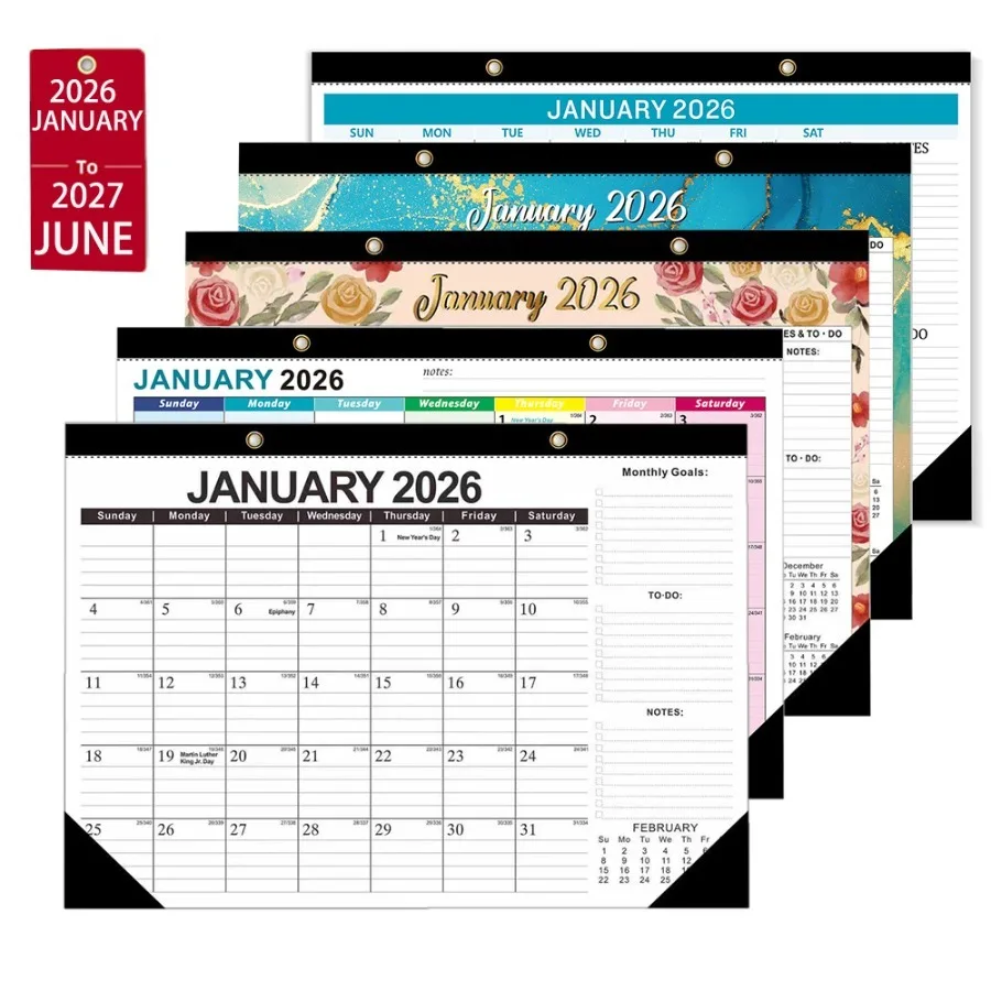 

Creative Calendar 2026-2027 English Edition Wall Calendar 18-Month Countdown English Desktop Calendars