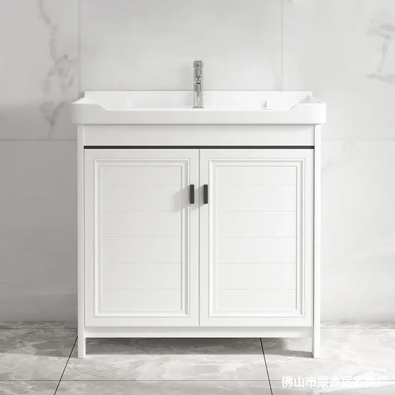 O9.7- floor-to-ceiling bathroom cabinet washbasin balcony wash basin cabinet combination aluminum ceramic washbasin toilet