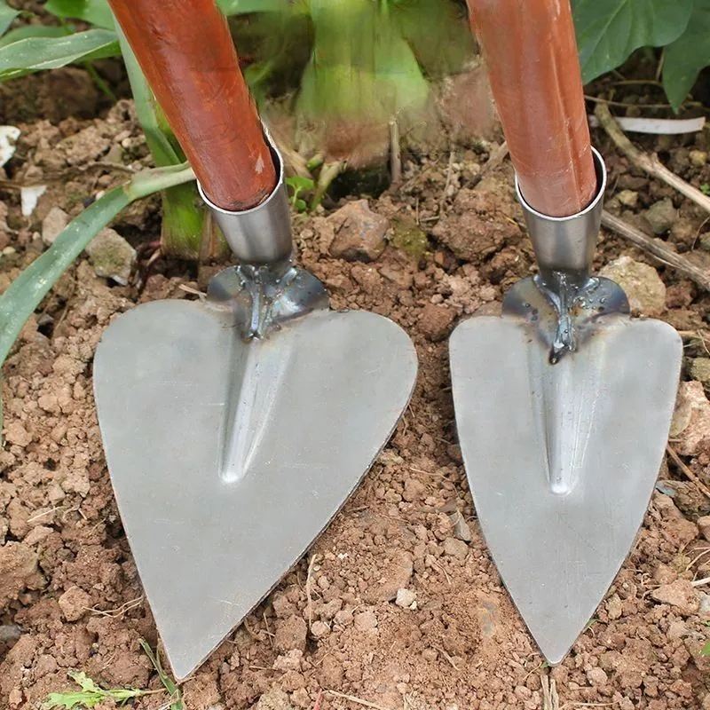 Triangular Hoe Thickened Manganese Steel Hoes For Weeding Flower Planting Soil Shoveling Trenching Hoe Household Garden Tool