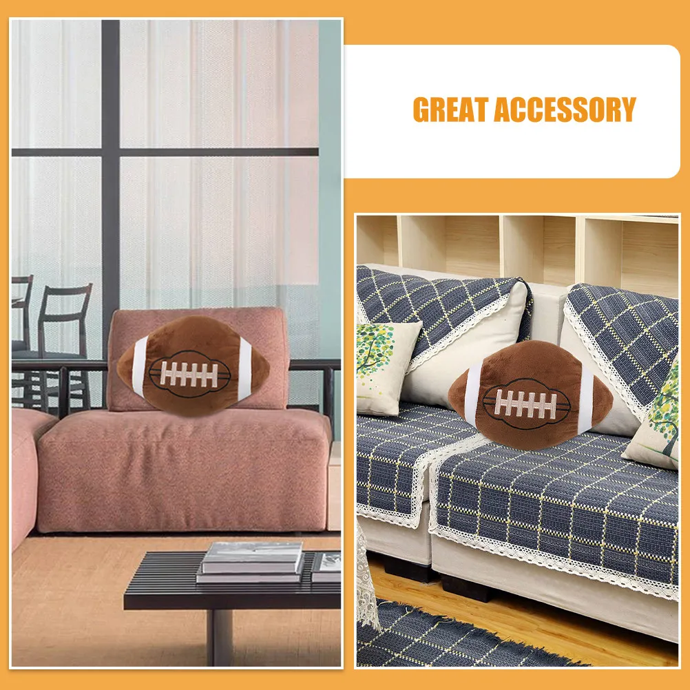 Football Pillow Realistic Design Multifunctional Use Sofa Cushion Nap Pillow Sports Decor Boys Room Home Decor