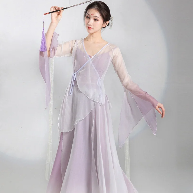 Classical Dance Clothes Set Saree Practice Clothes Chinese Dance Folk Dance Performance Clothes Classical Dance Clothes