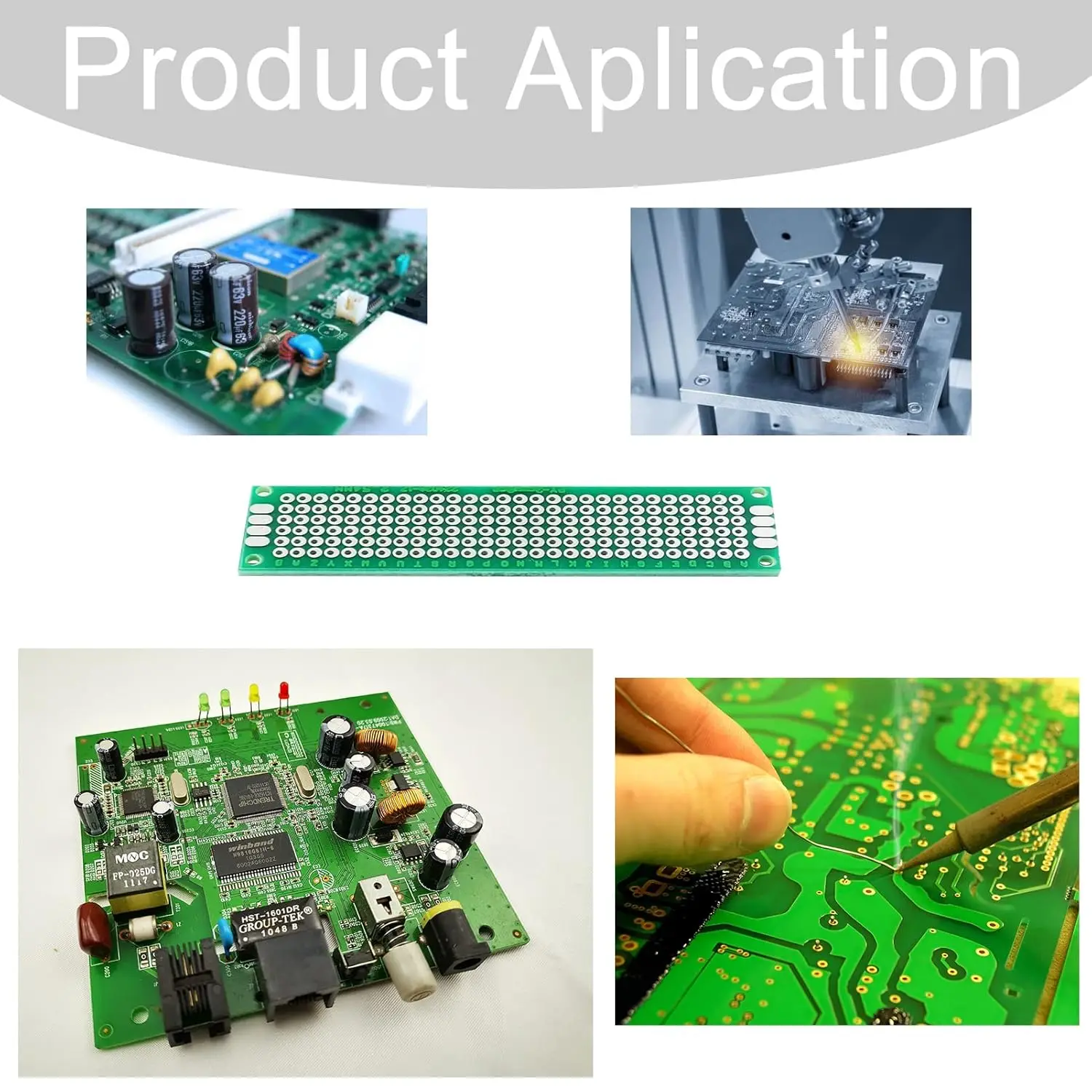 2x8cm PCB Board Small Prototype Boards Universal Printed Circuit Boards Breadboard for DIY Soldering Electronic Project image 5