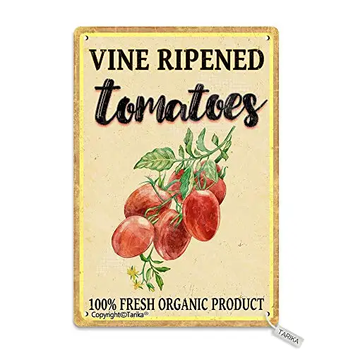 Cuadro de decoración de aspecto Vintage para el hogar, cuadro de tomates ondulados de vid, 100% producto orgánico fresco, 20x30 cm, decoración para cocina y baño Fa