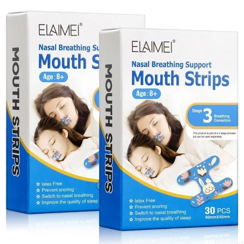 

H7JC Professional Mouth Tape Nose Breathing Gently Sleep Strips for Women Men Kids Improved Sleeping