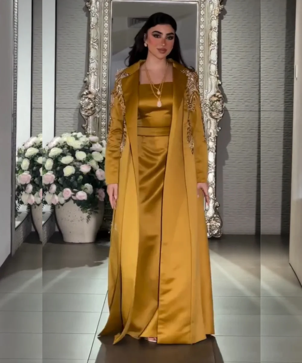 

Customized Intricate Charmeuse Sequined Pattern A-line Square Neck Long Prom Dresses Bespoke Occasion Sizes Available