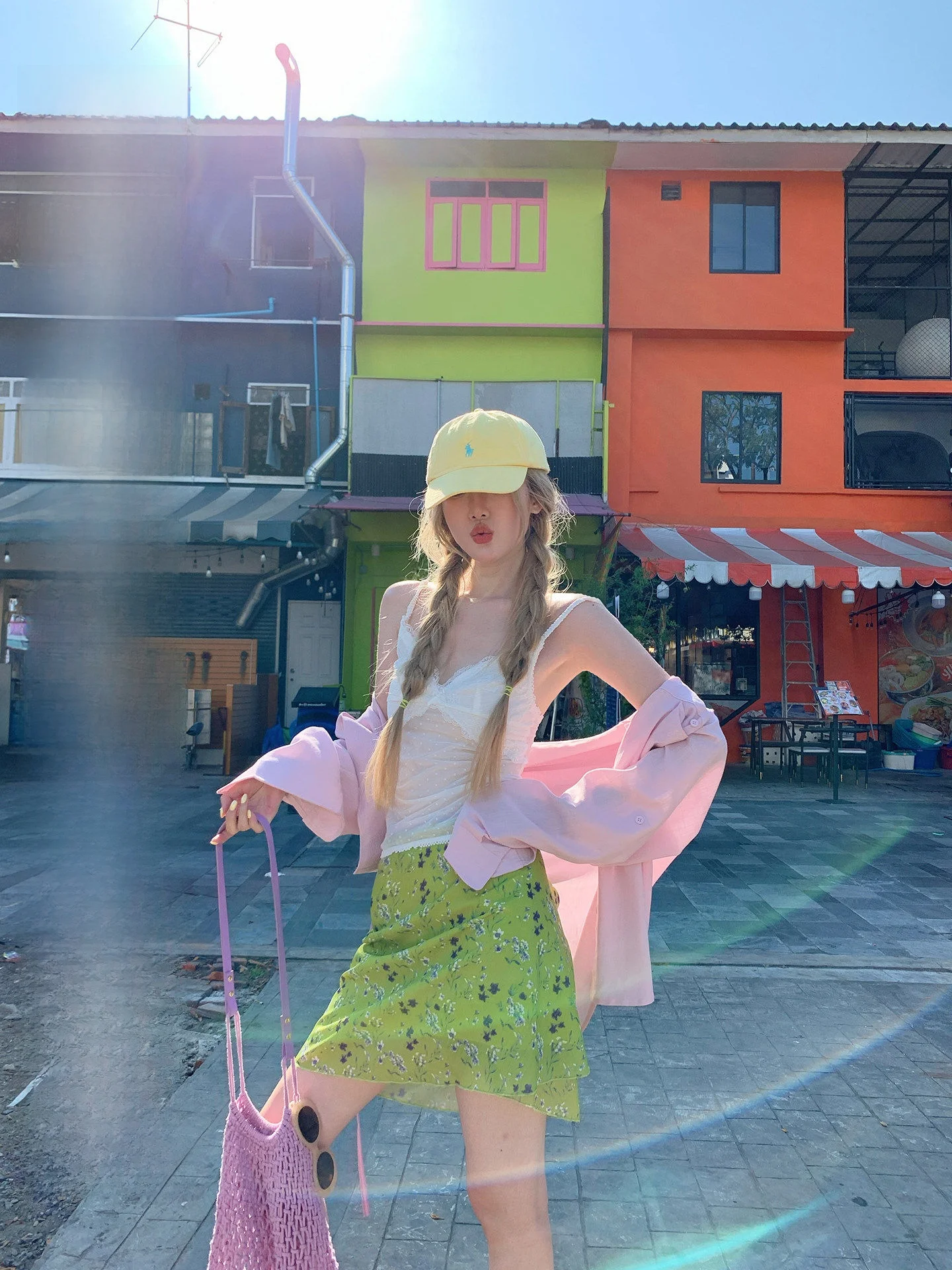 

Spring Forest Assembly 2026 Summer Women's Loose Fit Green Skirt One-Piece Flared Hemline mid Waist Polyester Fiber