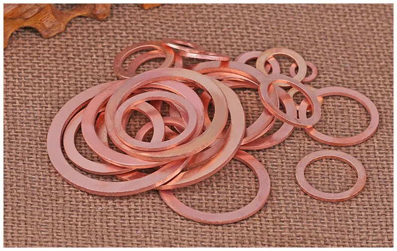 Kupfer Washer für Ölwanne Stecker M5 M6 M8 M10 M12 M14 M16 M18 M20 M22 M24 M27 M30-M60 Abdichtung solide Washer Flache Dichtung Dichtung Ring – Detail 1