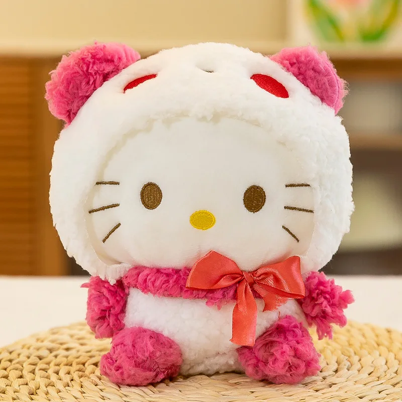 

Плюшевая игрушка-трансформер в стиле аниме Sanrio, панда, милая собака корицы, плюшевая кукла, милая игрушка Hello Kitty, мягкие игрушки, Мультяшные подарки Kulomi
