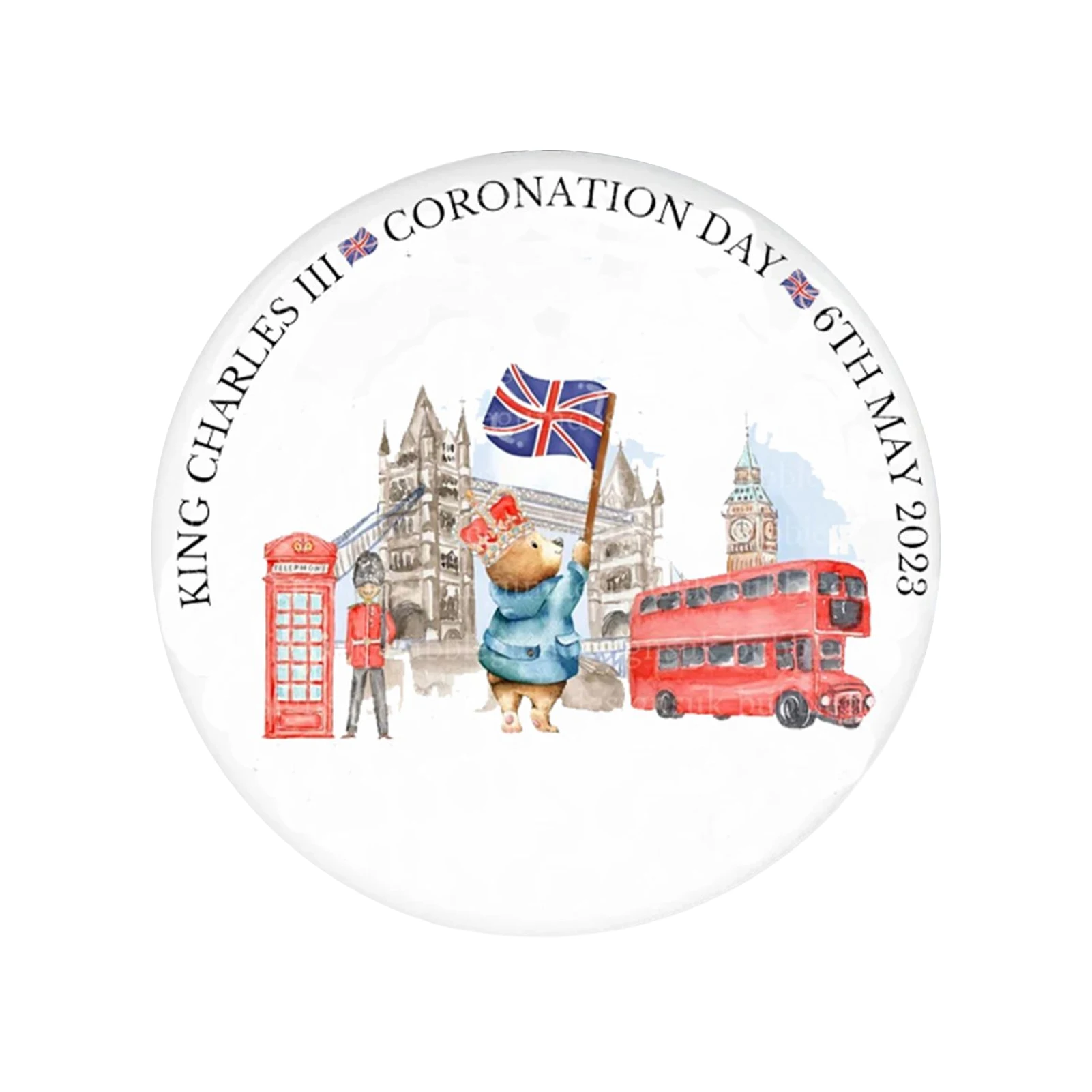 British Commemoration Brooch Pin British Charles III Coronation Day Scene Brooches for Brooch Pins Collection Souvenir