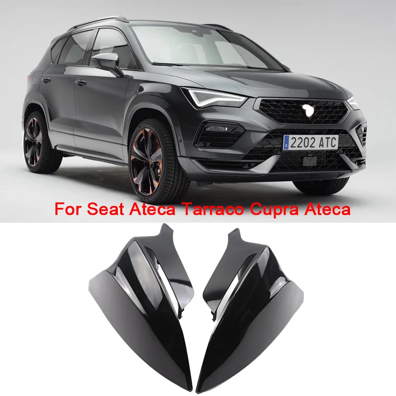 

2Pcs For Seat Ateca Cupra Ateca Tarraco 2016 2017 2018 2019 Rearview Mirror Cover Cap Gloss Black