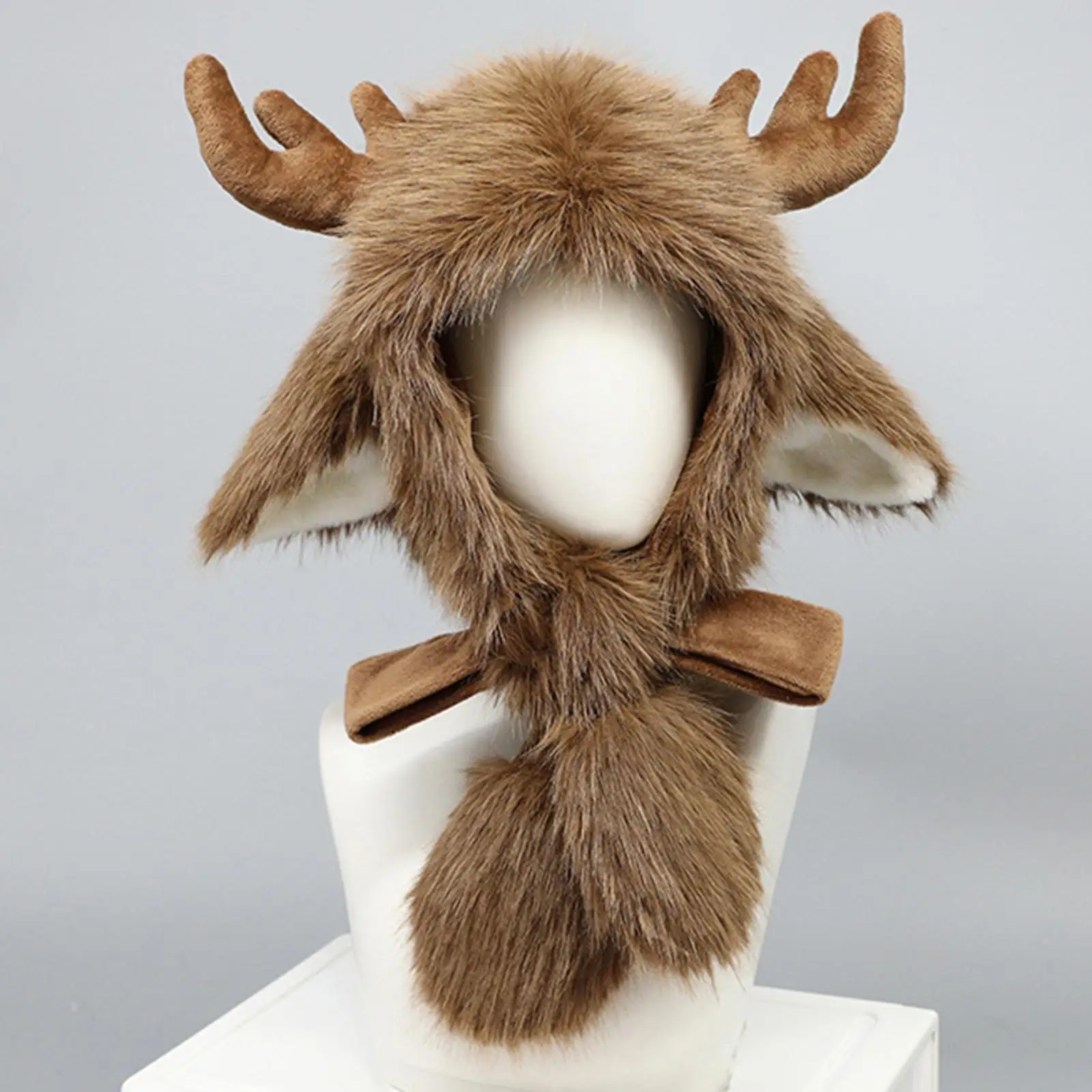 Soft Plush Hat Thermal Dress up Anime Cosplay Hat for Holiday Halloween Party