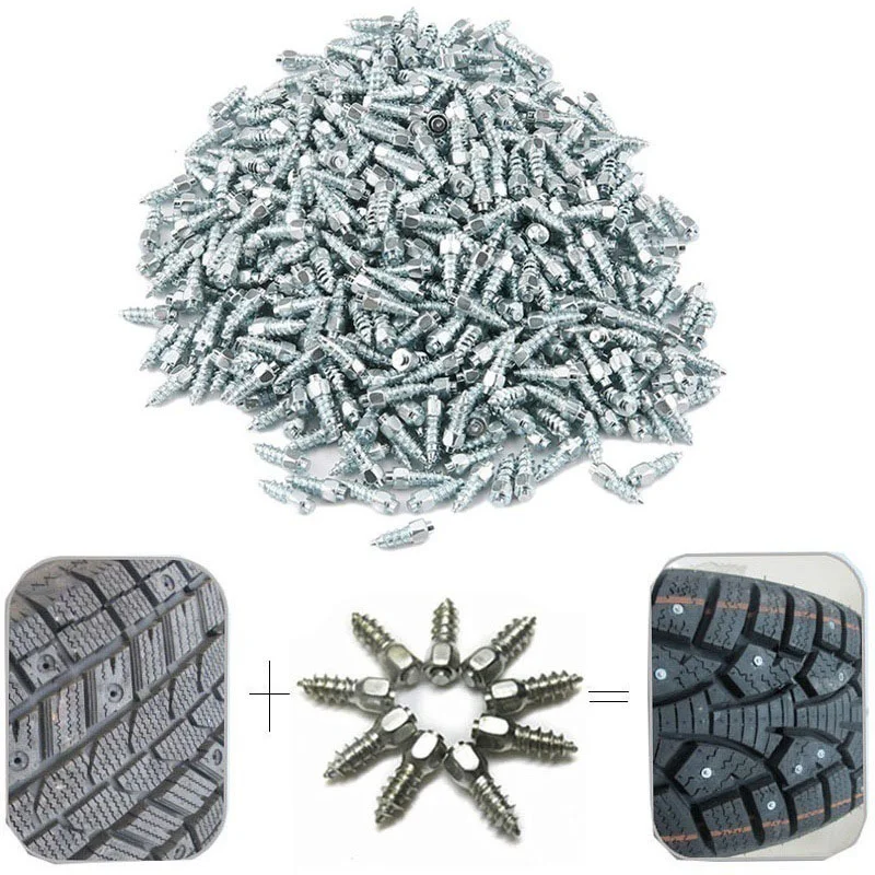 10Pcs Universal Anti-Slip Screws Winter Car Tire Stud Nails Auto Motorcycle Truck Off-road Tyre Anti-ice Spikes Sole Tire Cleats