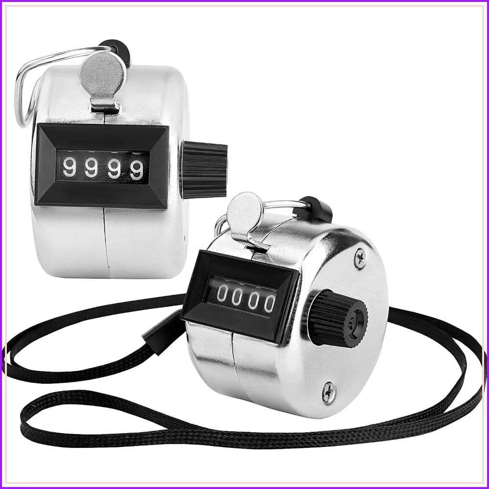 2 Pack Hand Tally Counter 4-Digit Metal Mechanical Clicker for Counting