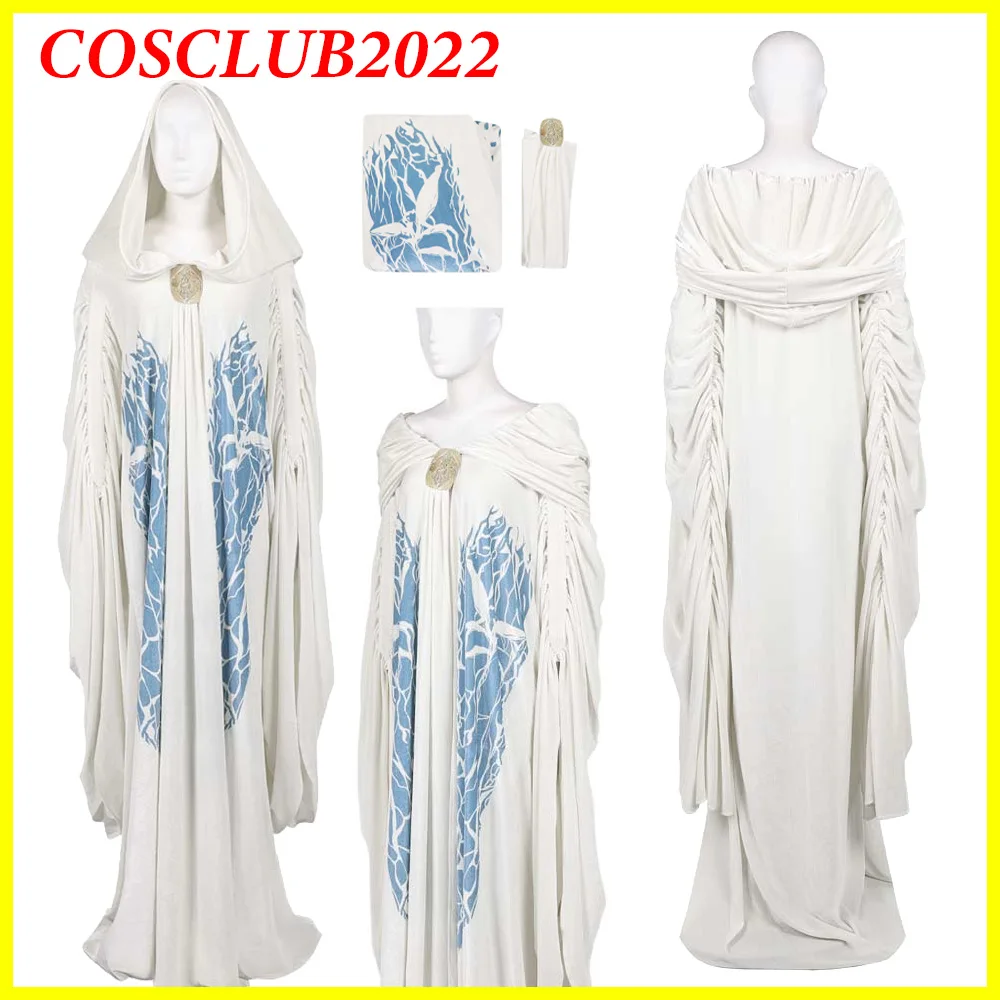 Padme Cos Amidala-Disfraz de Cosplay, bata, capa, vestido con cinta, película 2021, batalla espacial, ropa de mujer, vestido de fiesta de Halloween