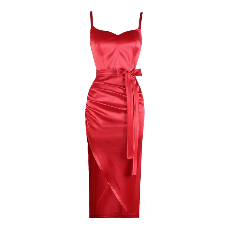 

Retro Style High-end Women's Party Dress With Irregular Red Pleated Suspender Dress 50s 60s Hepburn Sexy Dress