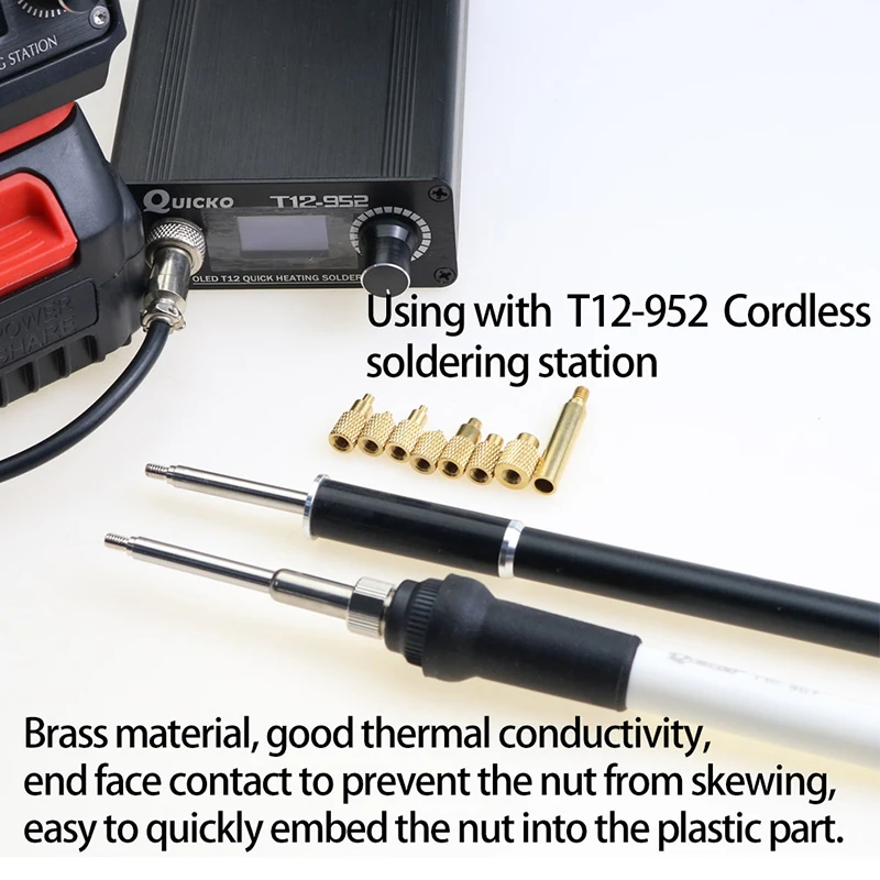 Kit d'insertion d'écrou chaud en laiton, insert de pointe de fer à souder, tête de filetage interne, accessoire d'impression 3D, HS01, T85, SH72, M2M8