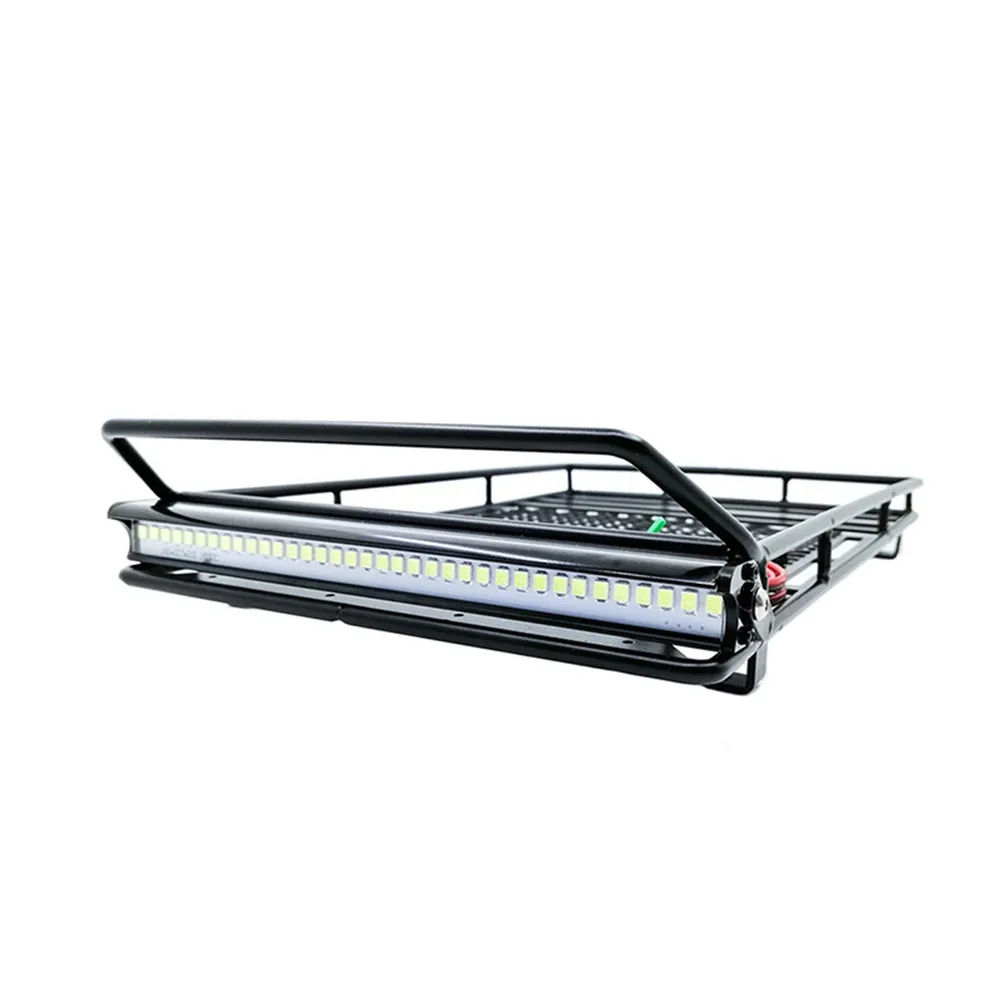 

Simulation Rc Crawler Car Roof Rack Storage Bracket With Light For 1:10 Scale Durable Luggage Carrier Accessory